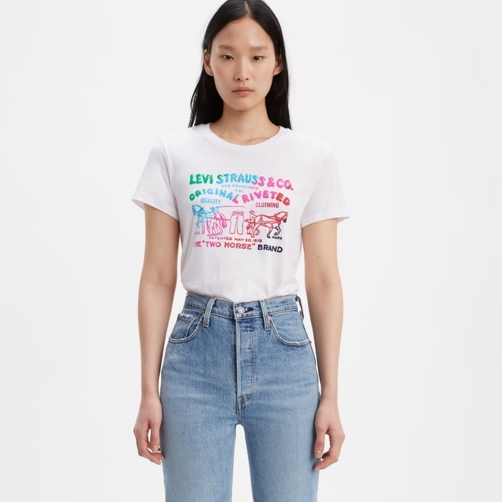 Levi Strauss Two Horse T-shirt ladies XSMALL